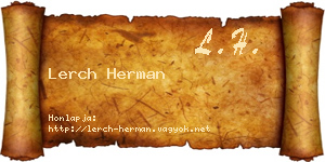 Lerch Herman névjegykártya